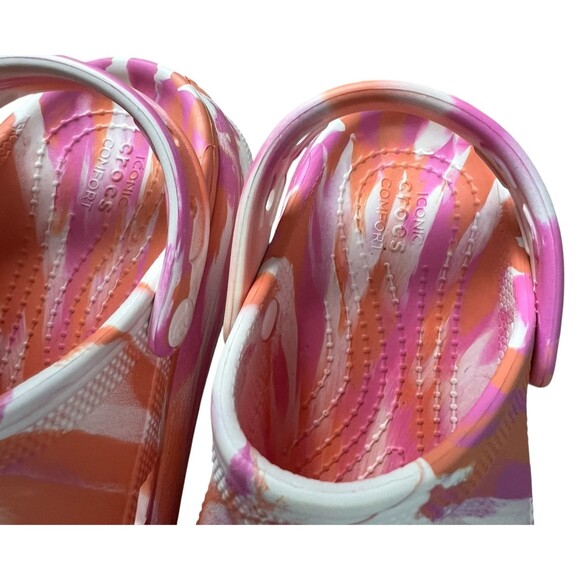 Crocs Girls Marbled Cutie Platform Clogs Size 2 NWOT Papaya Pink & Orange - Picture 12 of 14